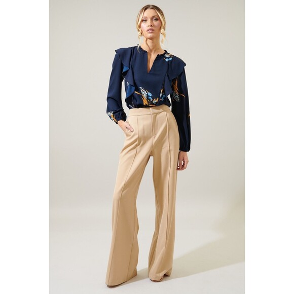 SUGARLIPS DUSK BLOOM WILHELM RUFFLE BLOUSE - NWT - Picture 3 of 4